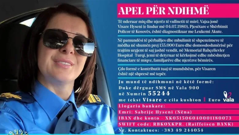 Policja Visare Hyseni shërohet nga leukemia