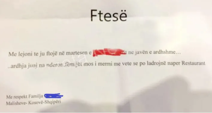 “Ndalohen fëmijët të marrin pjesë në dasëm sepse po ladrojnë nëpër restorant”, ftesa e familjes nga Malisheva bëhet virale