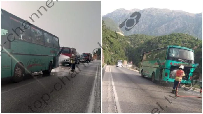 Një autobus me pushues nga Kosova merr flakë në Himarë, brenda kishte 25 pasagjerë