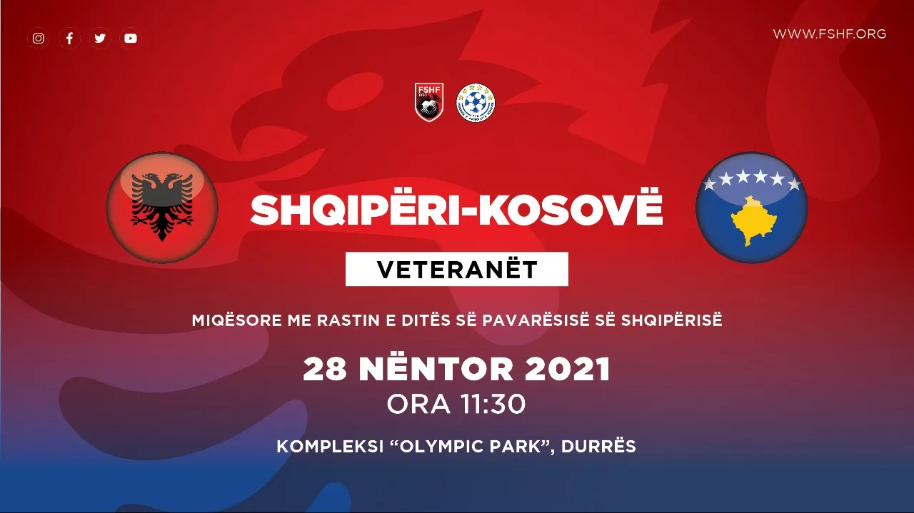 Veteranët e Shqipërisë dhe Kosovës rikthehen në fushë, tjetër miqësore në Ditën e Pavarësisë