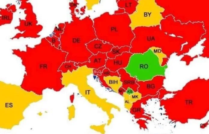 Kosova dhe Rumania dy shtetet e vetme në Europë në zonën e gjelbër, pa rrezik nga Covid 19