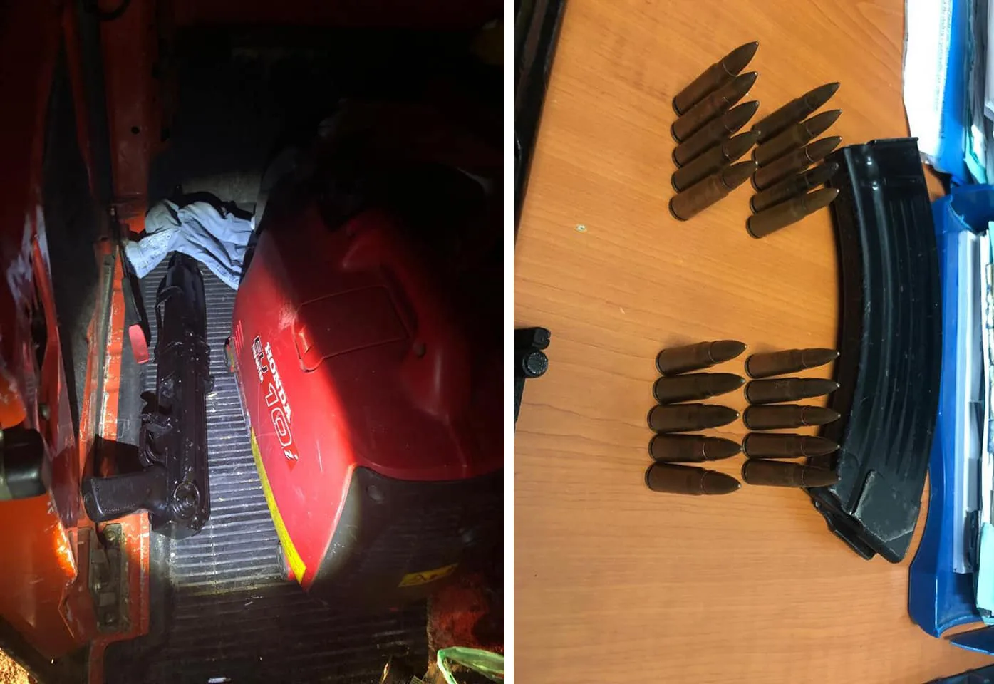 Policia ua gjen dy të rinjve një AK-47 në veturë