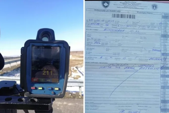 Policia ndalon shoferin në autostradë duke vozitur 211 km/h