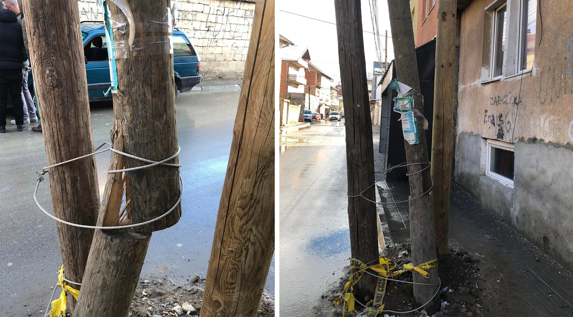 Shtylla elektrike e dëmtuar në rrugën “Edit Durham”
