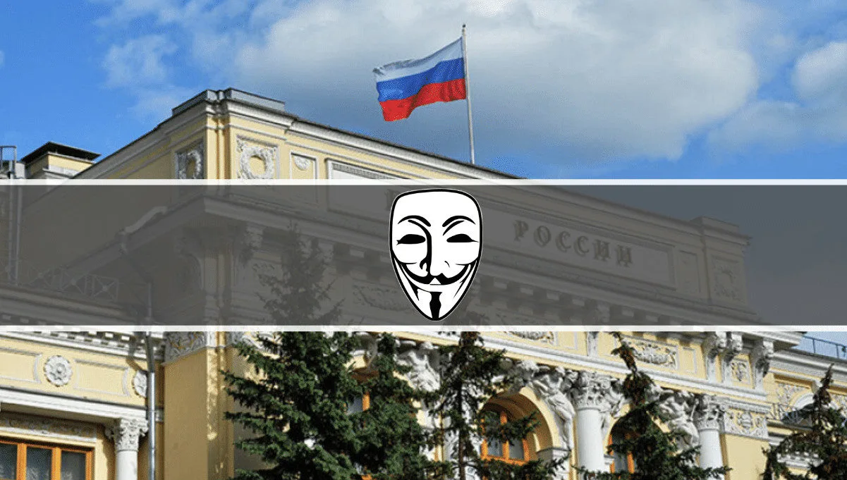 “Anonymous” thotë se e ka hakuar Bankën Qendrore të Rusisë