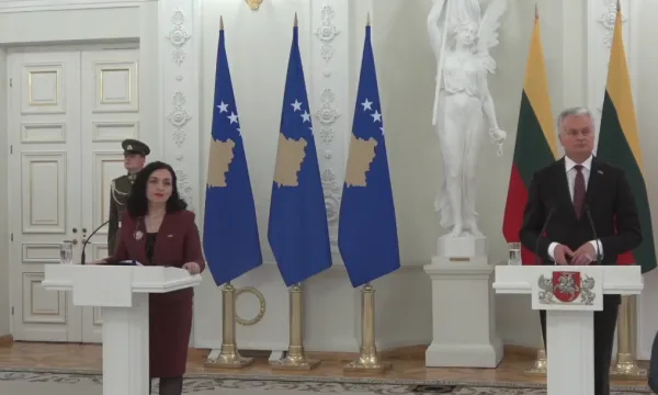 Presidentja Osmani flet nga Lituania për aplikimin e Kosovës për anëtarësim në Këshillin e Evropës