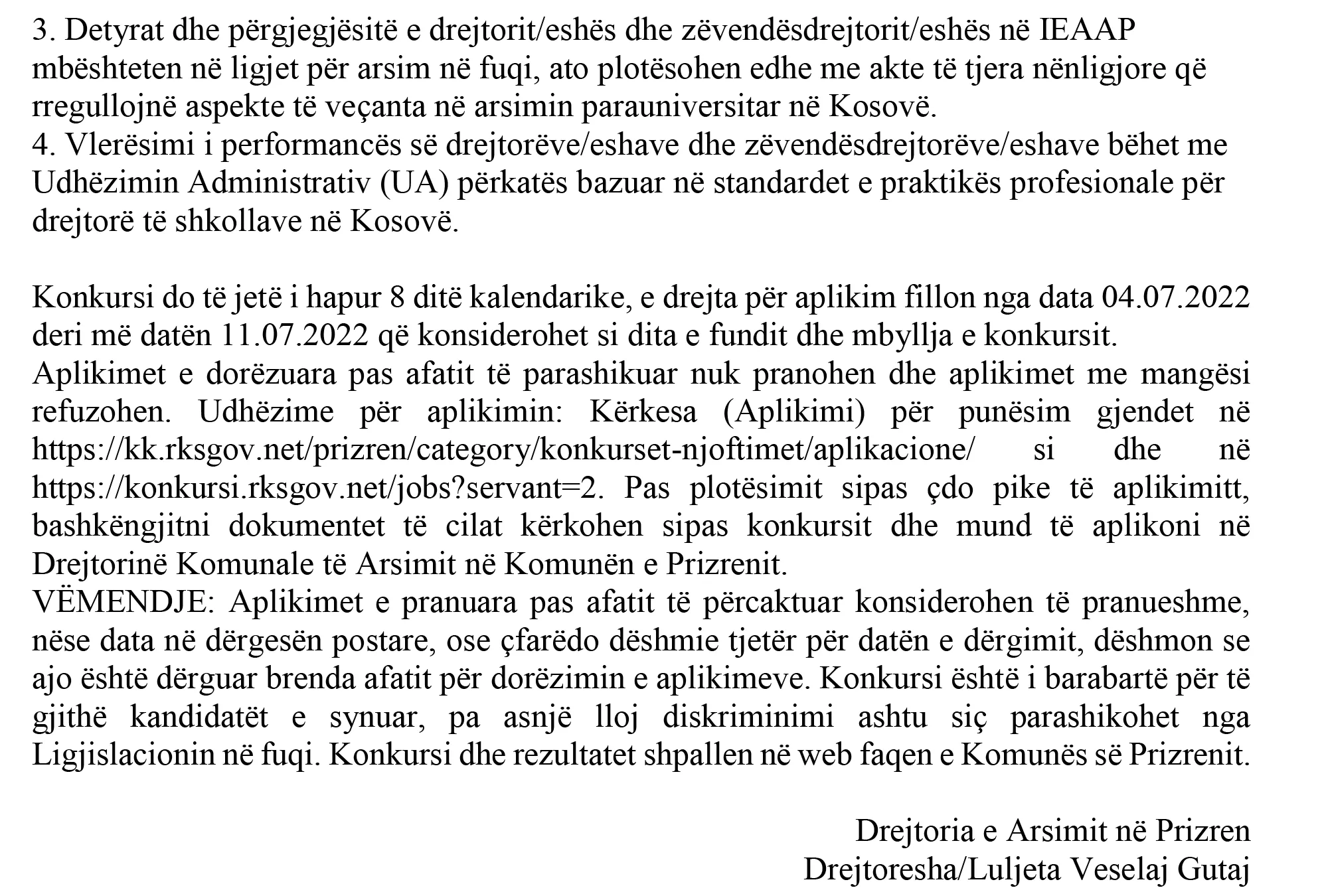 Komuna e Prizrenit do të organizoj konsultim publik me qytetar për Projekt-Rregulloren e dhënies në shfrytëzim të pronës së paluajtshme