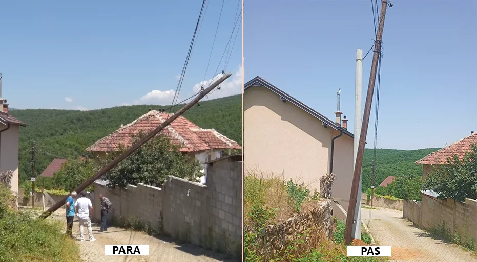 Pas raportimit të TV Prizreni, banorëve të një lagje në Murademë iu rikthehet furnizimi me rrymë dhe shtylla e dëmtuar zëvëndësohet me të re