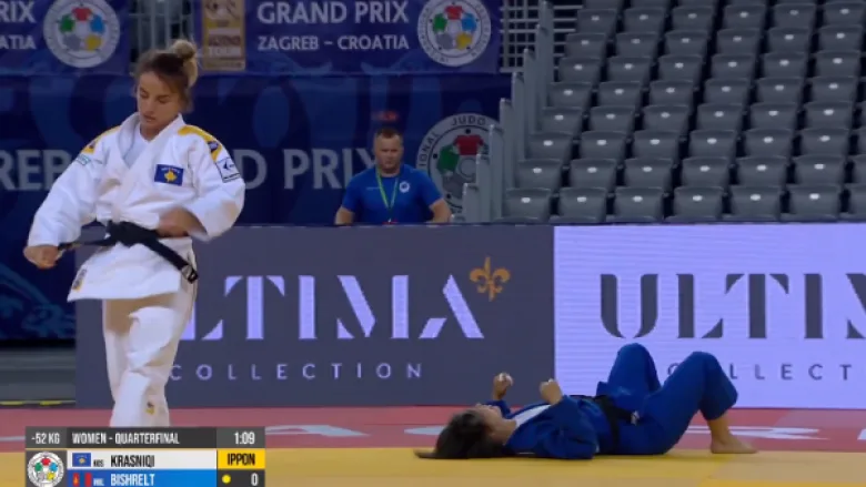 Distria Krasniqi siguron medaljen, kalon në finale në Grand Prixin e Zagrebit