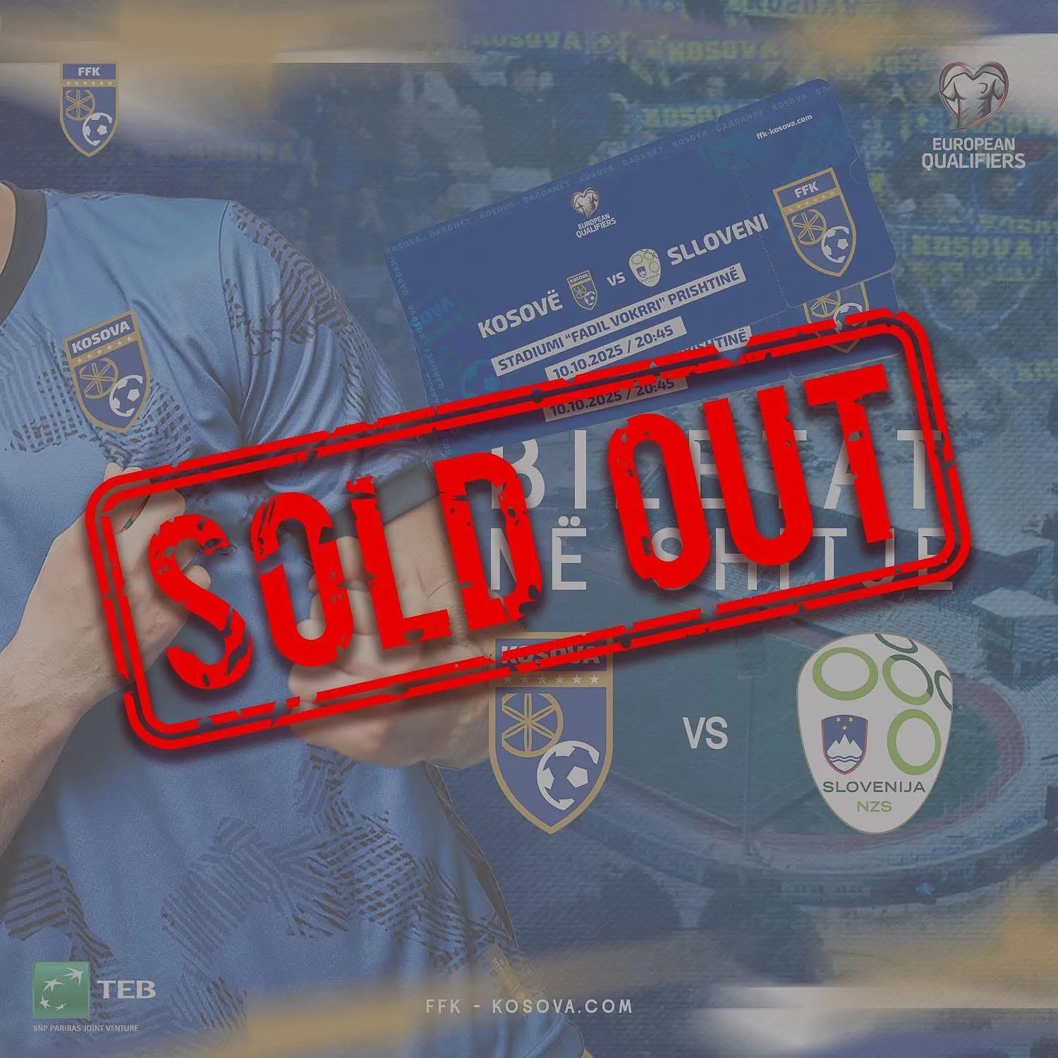 Shiten në kohë rekorde të gjitha biletat për ndeshjen Kosovë-Slloveni