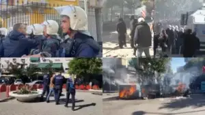 Dita e pestë e protestës në Shqipëri – Përshkallëzohet situata te Ministria e Arsimit, policia i kundërpërgjigjet protestuesve